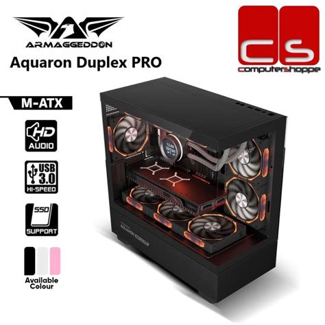 Armaggeddon Aquaron Duplex Pro M Atx Transparent View Pc Case Black