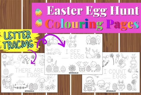 Easter Egg Hunt Colouring Pages Free Printables Happy Mum Zone