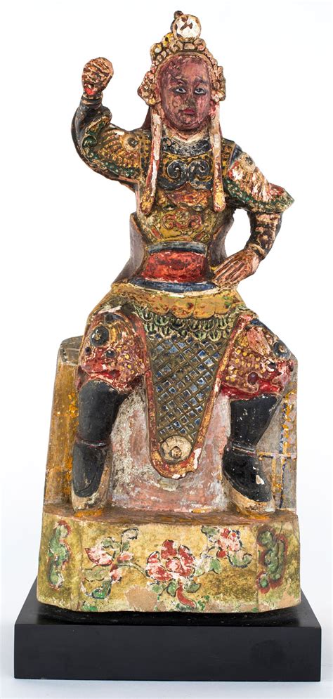 Scultura In Legno Policromo Cina Dinastia Qing Xix Secolo Raffigurante Un Casa Daste