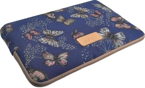 Lisen Laptop Sleeve Tot 14 Inch Vlinders Donkerblauw