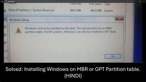 Windows Cannot Be Installed On The Selected Disk The Selected Disk Has An Mbr Gpt Partition