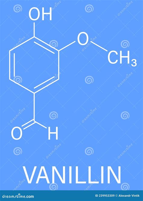 Vanillin Vanilla Extract Molecule Skeletal Formula Chemical Structure