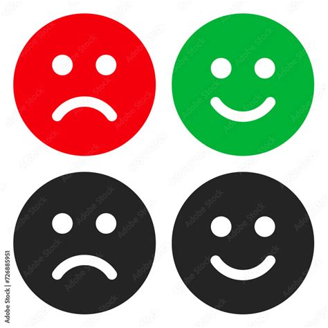 Vector Of Likes And Dislikes Icons Happy And Sad Face Icons Stock