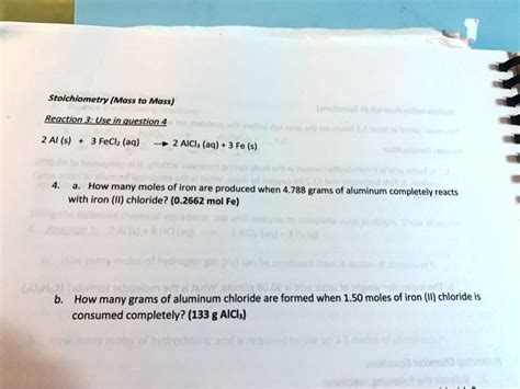 SOLVED Stoichiometry Mass Mass Reaction Use Question4 2 Al S 3