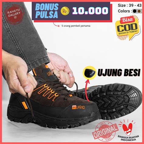 Jual Sepatu Safety Pria Ujung Besi Original Lavio Leacher Untuk Kerja