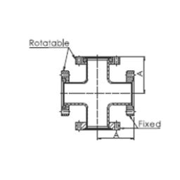 CF Cross Equal 4 Way Rotatable DN35 Stainless Steel 304