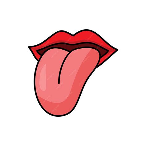 Ilustración Vectorial De Dibujos Animados De Lengua Dibujo Animado De Lengua Lindo Diseño De