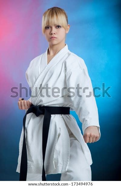 Karate Girl Black Belt Posing Stock Photo 173494976 Shutterstock