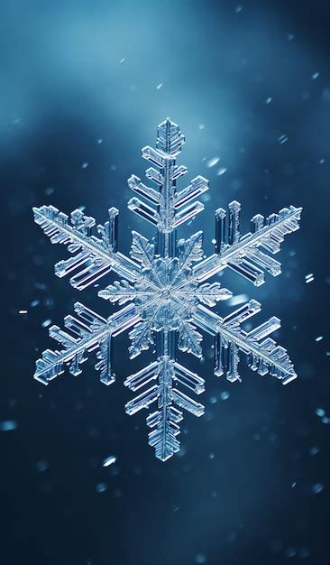 Premium Photo | Snowflake on blue background