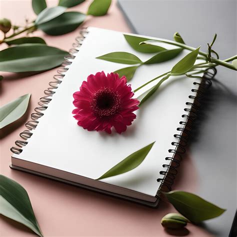 Premium AI Image | Notebook with flowers