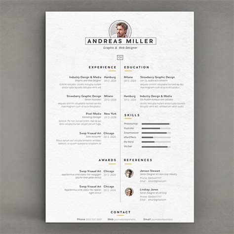 Cv Resume Template Behance