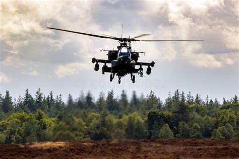 Boeing Ah 64 Appache Attack Helicopter Hovering Editorial Photography