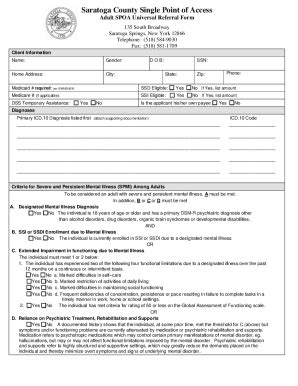 Fillable Online Fillable Online Adult Spoa Universal Referral Form Fax