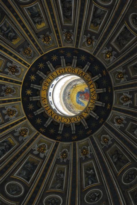 italy rome interior   dome  saint peters cathedral editorial