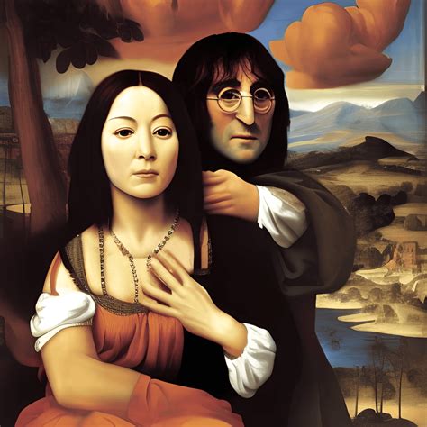 John Lennon And May Pang Renaissance Oil Painting · Creative Fabrica