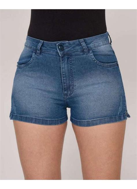 Shorts Jeans Feminino 36 Ao 46 Shyros 38149 Azul Madame Geri