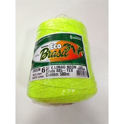 Barbante Eco Brasil G Cor Verde Lim O Neon Em Promo O