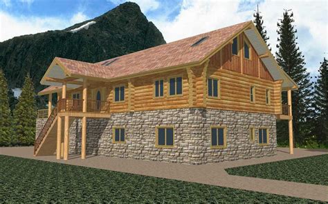 Log Cabin House Plan 3 Bedrooms 2 Bath 3755 Sq Ft Plan 34 118