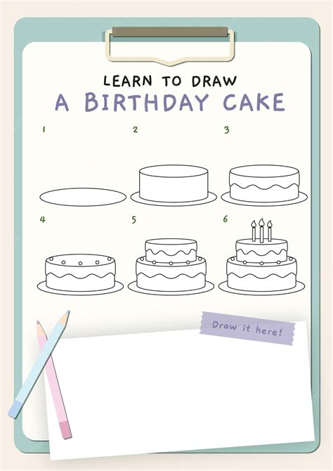 Birthday Cake Drawing Step By Step