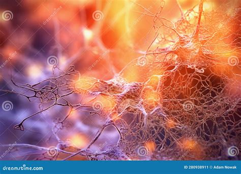 A Neuronal Networks In The Brain Active Nerve Cells 3d Illustration