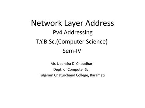 Network Layer Addressing Pptx