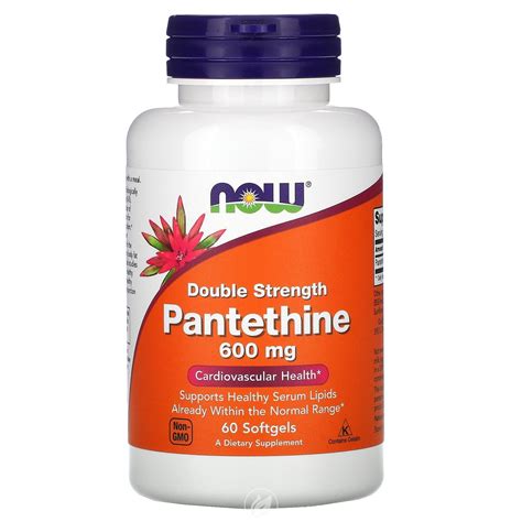 (2 Pack) NOW Supplements Pantethine 600Mg 60 Sgels - Walmart.com