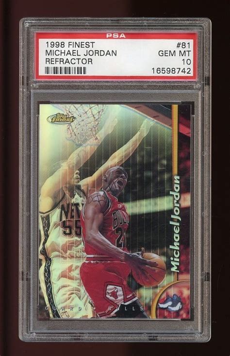 1998 Topps Finest Refractor 81 Michael Jordan PSA 10 GEM MINT