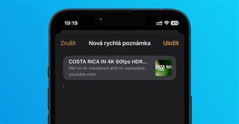 Jak na iPhone vytvořit rychlou poznámku s otevřeným obsahem Letem