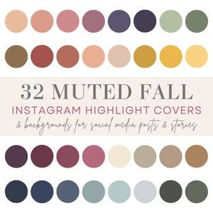 32 Muted Fall Color Palette Graphics for Instagram Highlight Covers ...