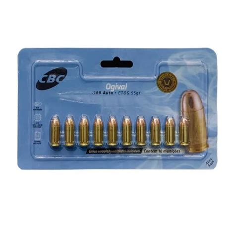 Munição CBC 380 ETOG 95GR BLIST 10 UND