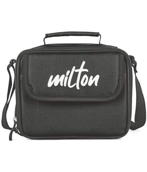 Buy Milton New Steel Combi Lunch Box, 3 Containers and 1 Tumbler with Jacket, Set of 4, Black ...