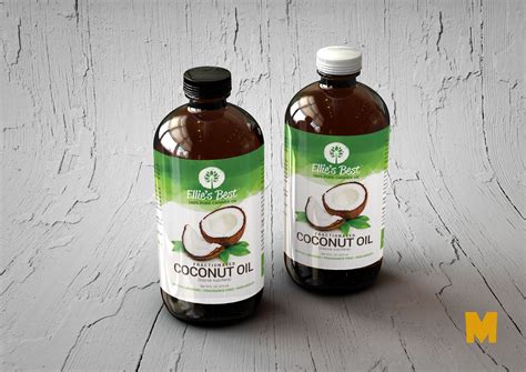 Coconut Oil Bottle Label Mockup