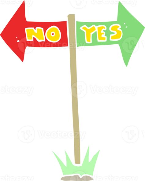 Flat Color Illustration Of Yes And No Sign 45202127 Png