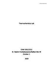 Thermochemistry Lab Dr Rashmi Lab Pdf Thermochemistry