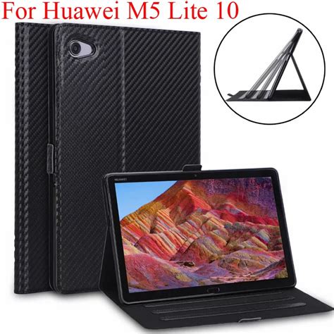 For Huawei MediaPad M5 Lite 10 Case Carbon Fiber Cover BAH2 W09 BAH2