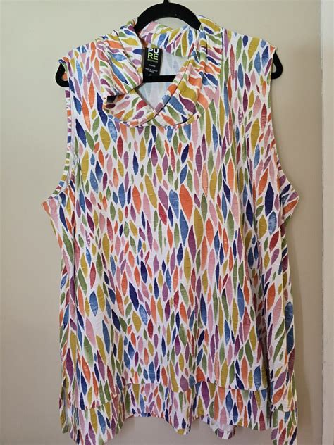 Urbanology Pure Essence Colorful Cowl Neck Tank Tunic Top Art To Wear Size 2x Ebay