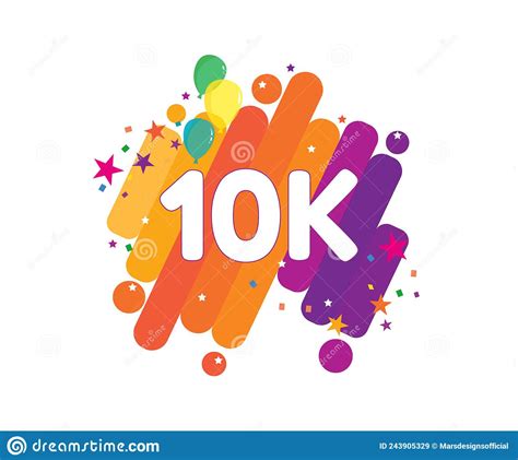 Colorful 10K Celebration Background Vector Illustration Design Abstract ...