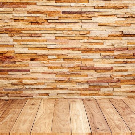 Interior With Brick Wall And Wooden Floor Stock Image Colourbox