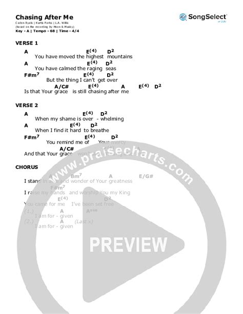 Chasing After Me Chords PDF (Destination Worship) - PraiseCharts