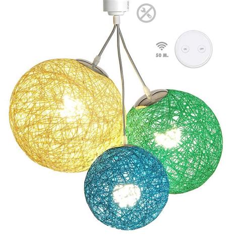 Suspension Luminaire E27 Guirled Borneo 3 Boules Chanvre