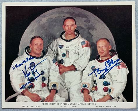 Neil Armstrong Buzz Aldrin Michael Collins Hand Signed Apollo 11 NASA