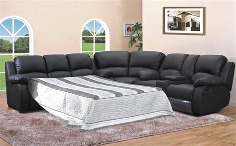 Leather sleeper sectional sofa bed | Hawk Haven