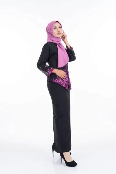 Beautiful Female Model Kebaya Hijab Modern Lifestyle Apparel Muslim