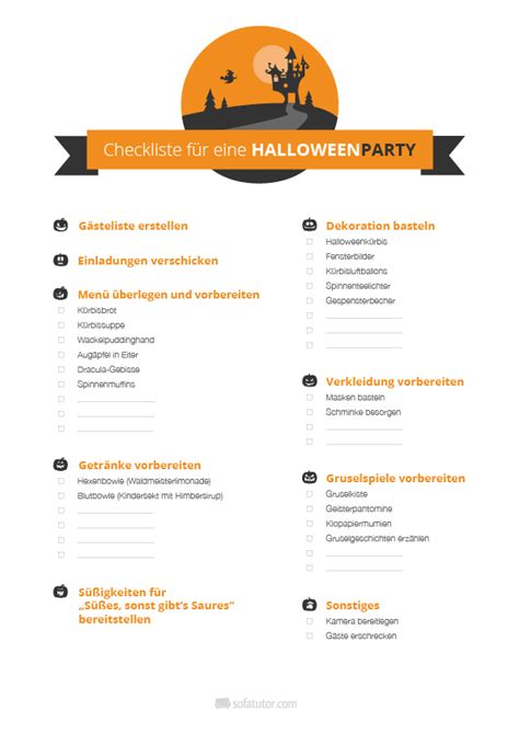 Halloween Party Checklist Printable