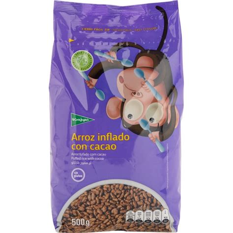 Cereales De Desayuno De Arroz Inflado Con Cacao Sin Gluten Bolsa 500 G