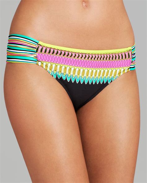 Trina Turk Plumas Shirred Side Hipster Bikini Bottom In Multicolor