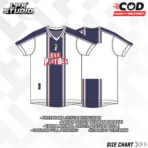 Jual Jersey Retro Jersey Bola Jersey Band Sex Pistol Free Name Set