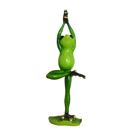 Resin Creative 3d Yoga Frogs Figurine Model Handmade Crafts For