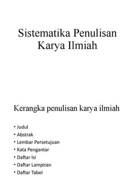 Sistematika Penulisan Karya Ilmiah Pdf