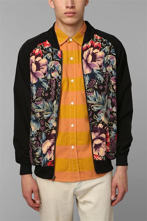 Lyst - Urban Outfitters Urban Renewal Floral Bomber Jacket in Black for Men